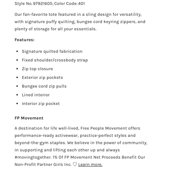 NWT Sterling Blue Free People Movement Quilted Sling Bag - Picture 4 of 8